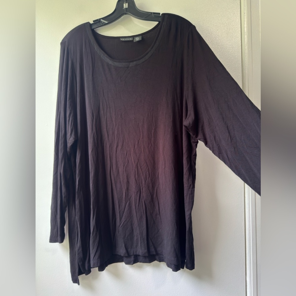 Tahari Black Long Sleeve Top - Picture 3 of 11